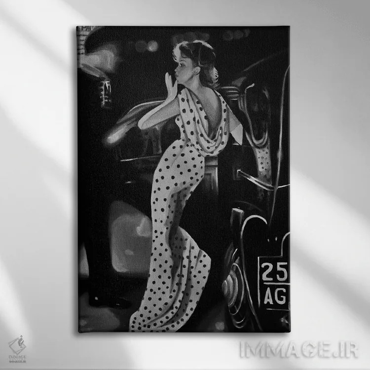 تابلو دکوراتیو بوسه ای در هوا اثر اولیویا آرت - نمای روبهرو روی دیوار
