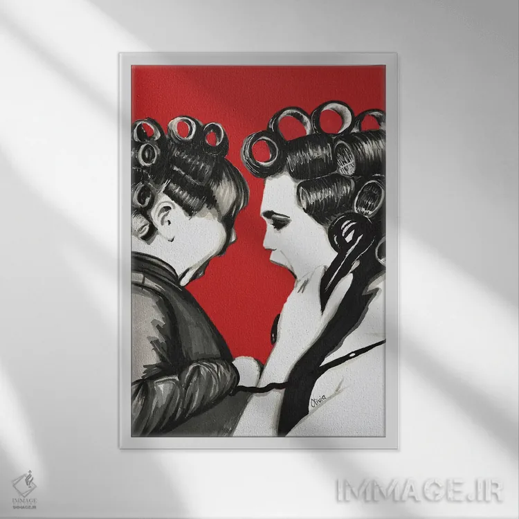 تابلو دکوراتیو پس از آن اثر اولیویا آرت - نمای قابدار سفید