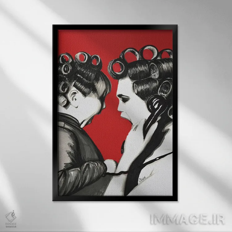 تابلو دکوراتیو پس از آن اثر اولیویا آرت - نمای قابدار مشکی