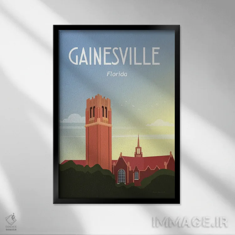 تابلو دکوراتیو گینزویل اثر عمر اسکالانته - نمای قابدار مشکی