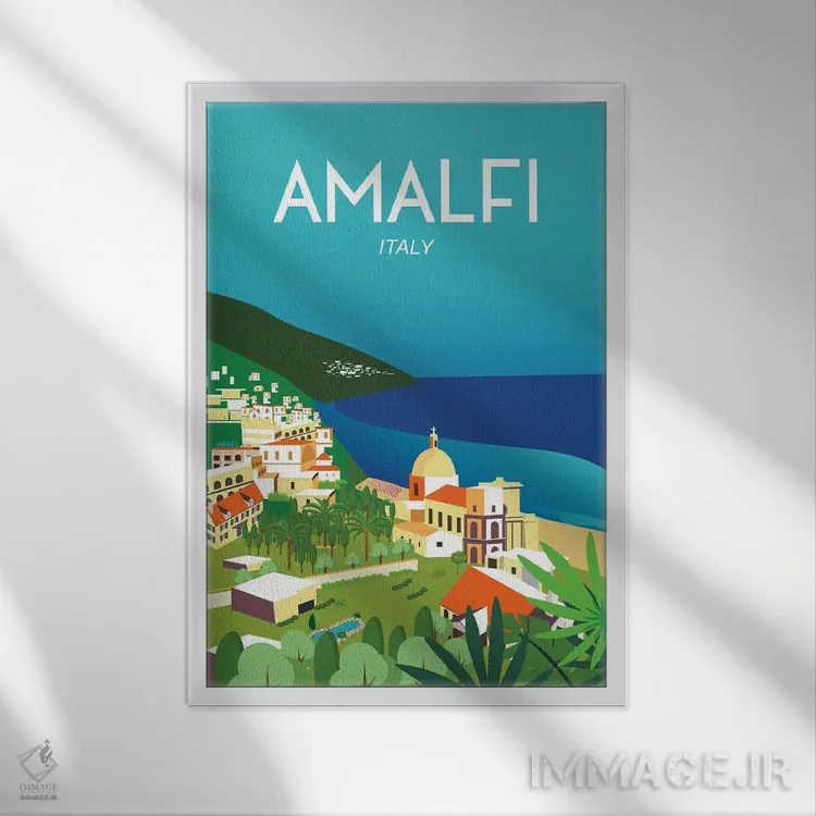 تابلو دکوراتیو آمالفی اثر عمر اسکالانته - نمای قابدار سفید