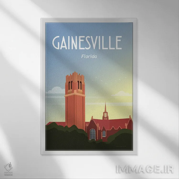 تابلو دکوراتیو گینزویل اثر عمر اسکالانته - نمای قابدار سفید