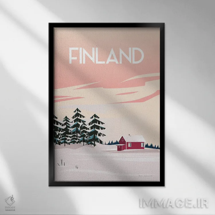 تابلو دکوراتیو فنلاند II اثر عمر اسکالانته - نمای قابدار مشکی