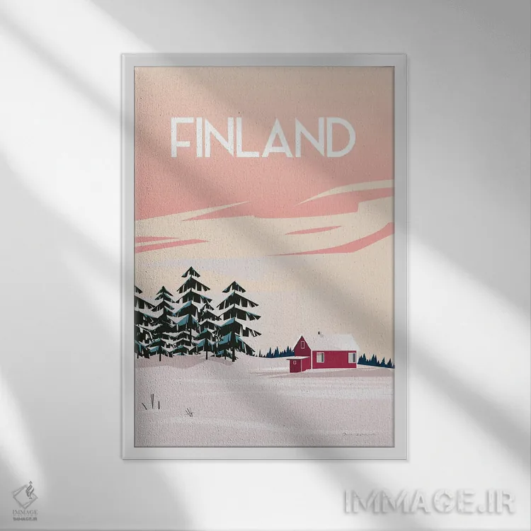 تابلو دکوراتیو فنلاند II اثر عمر اسکالانته - نمای قابدار سفید