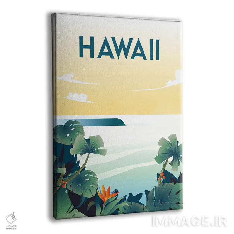 تابلو دکوراتیو هاوایی اثر عمر اسکالانته - نمای پرسپکتیو محصول