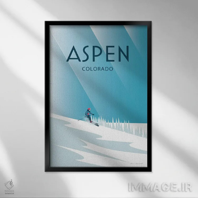 تابلو دکوراتیو آسپن اثر عمر اسکالانته - نمای قابدار مشکی