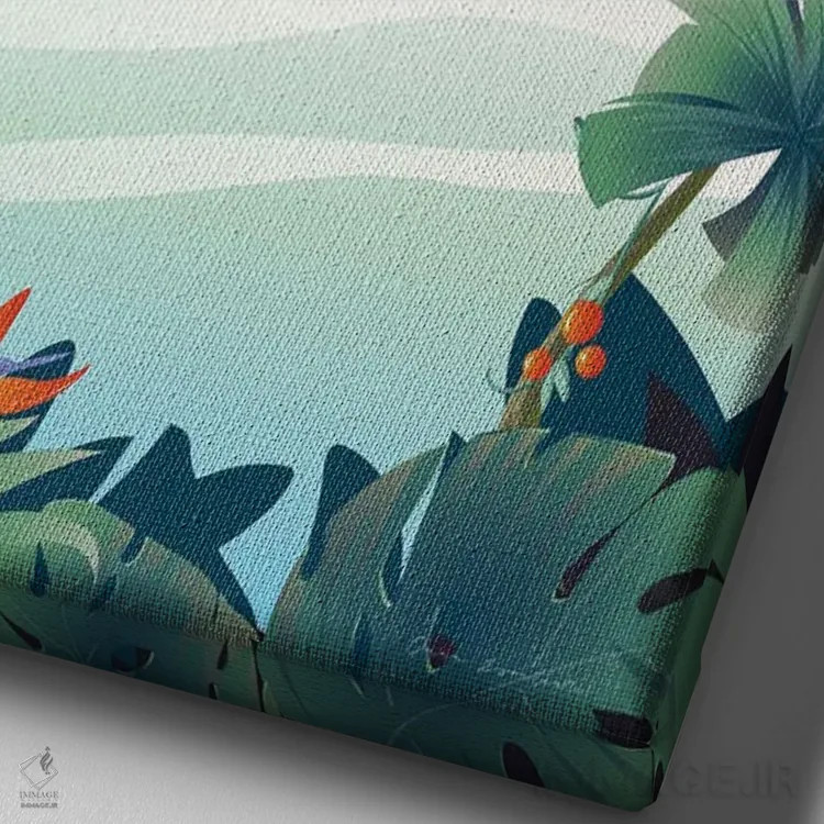 تابلو دکوراتیو هاوایی اثر عمر اسکالانته - نمای نزدیک بافت بوم