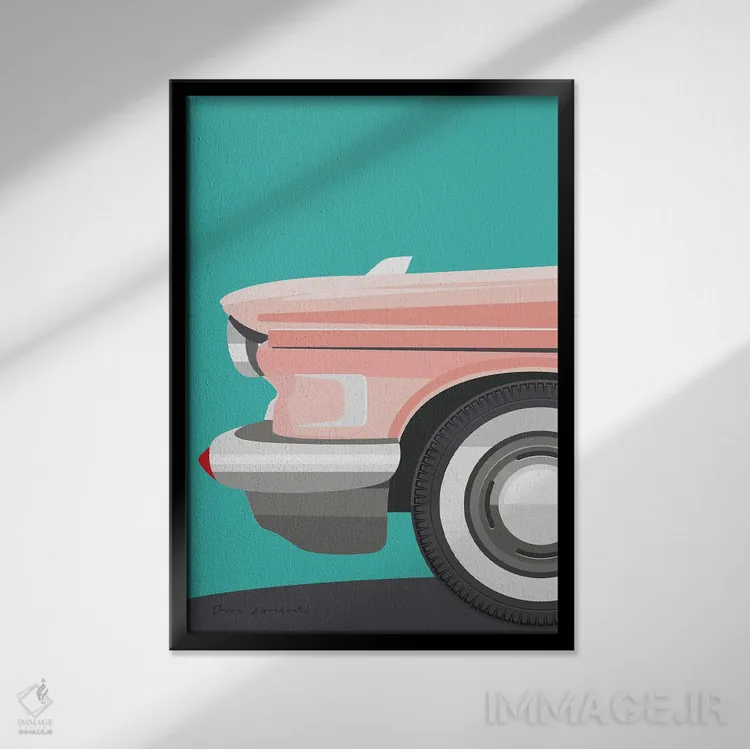 تابلو دکوراتیو ماشین کلاسیک III اثر عمر اسکالانته - نمای قابدار مشکی