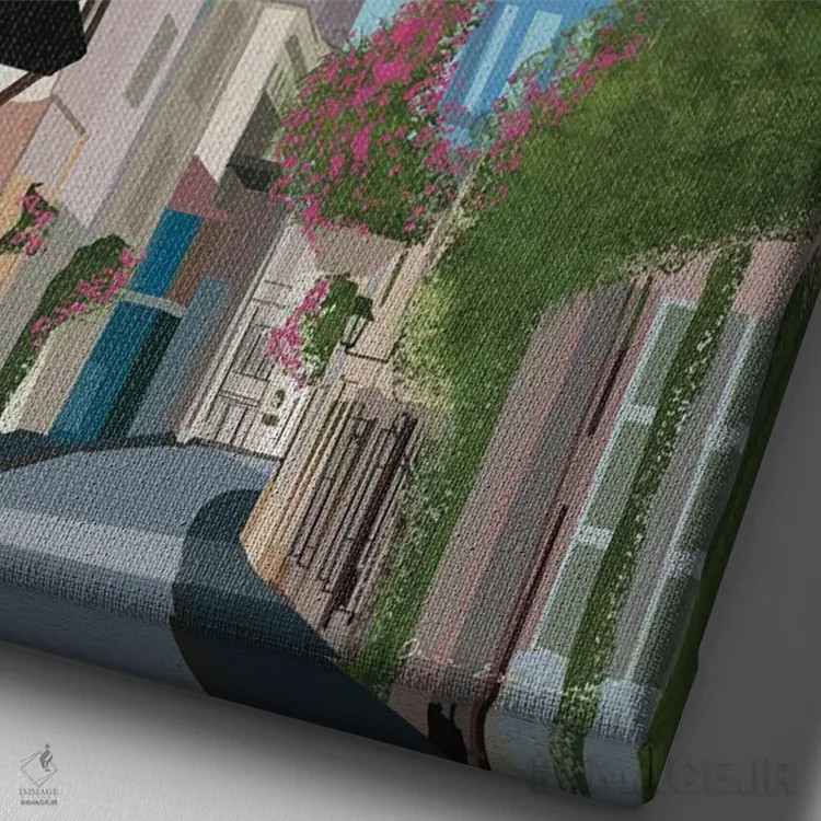 تابلو دکوراتیو کلمبیا اثر عمر اسکالانته - نمای نزدیک بافت بوم