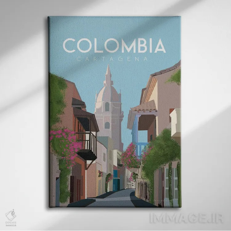 تابلو دکوراتیو کلمبیا اثر عمر اسکالانته - نمای روبهرو روی دیوار