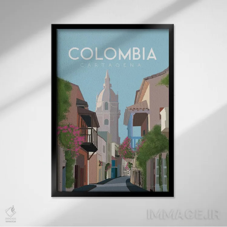 تابلو دکوراتیو کلمبیا اثر عمر اسکالانته - نمای قابدار مشکی