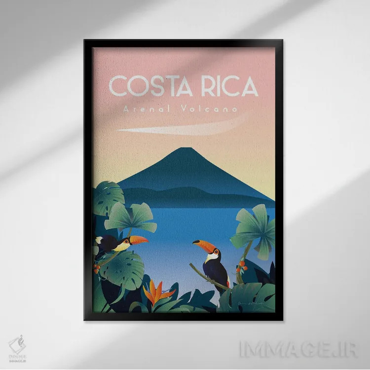 تابلو دکوراتیو کاستاریکا اثر عمر اسکالانته - نمای قابدار مشکی