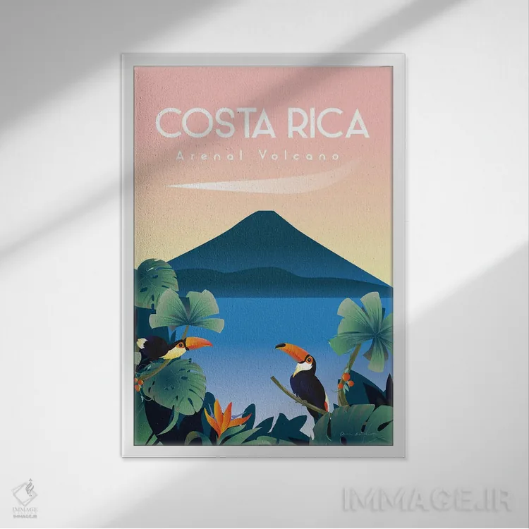 تابلو دکوراتیو کاستاریکا اثر عمر اسکالانته - نمای قابدار سفید