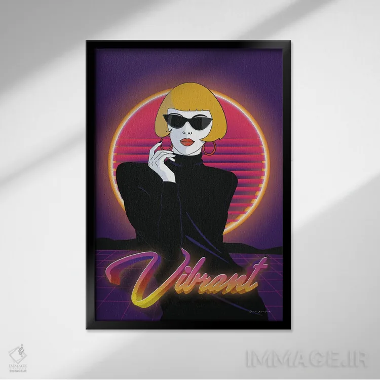 تابلو دکوراتیو دهه هشتادی ها I اثر عمر اسکالانته - نمای قابدار مشکی