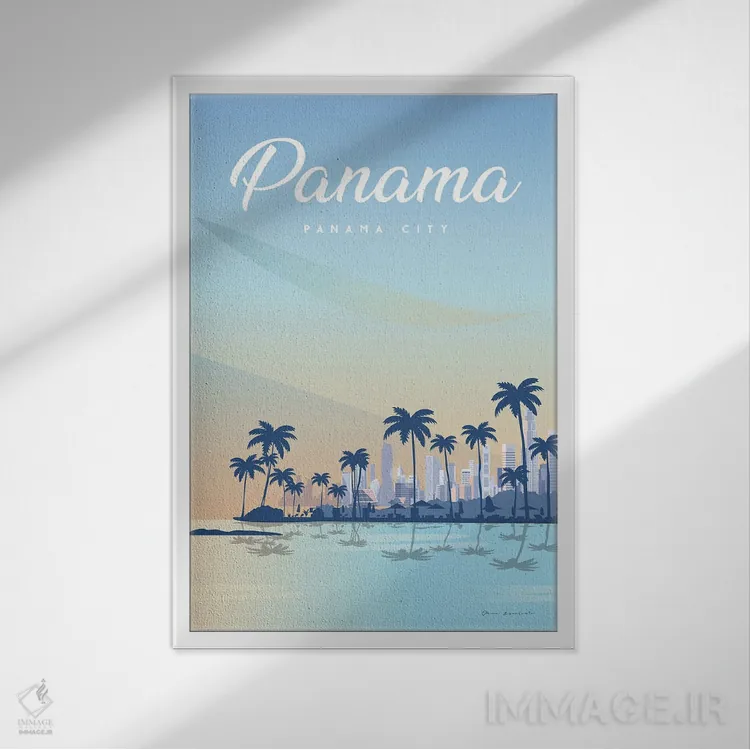 تابلو دکوراتیو پاناما اثر عمر اسکالانته - نمای قابدار سفید