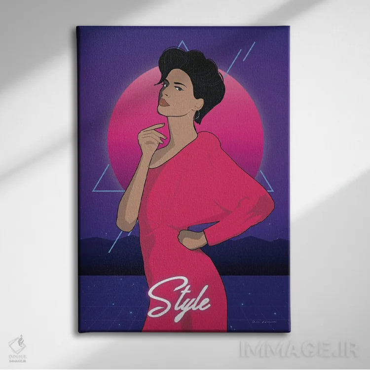 تابلو دکوراتیو دهه هشتادی ها III اثر عمر اسکالانته - نمای روبهرو روی دیوار