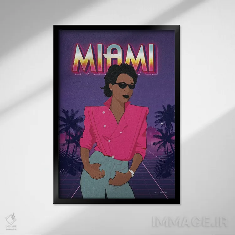 تابلو دکوراتیو دهه هشتادی ها II اثر عمر اسکالانته - نمای قابدار مشکی