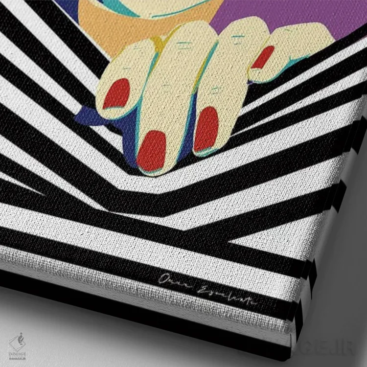 تابلو دکوراتیو استایل و نگرش II اثر عمر اسکالانته - نمای نزدیک بافت بوم