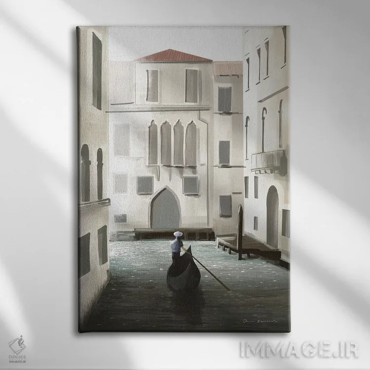 تابلو دکوراتیو لحظه ای در ونیز اثر عمر اسکالانته - نمای روبهرو روی دیوار