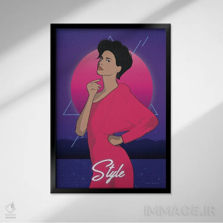 تابلو دکوراتیو دهه هشتادی ها III اثر عمر اسکالانته - نمای قابدار مشکی