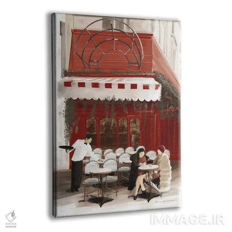 تابلو دکوراتیو کافه پاریسی اثر عمر اسکالانته - نمای پرسپکتیو محصول