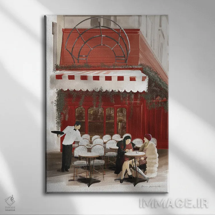 تابلو دکوراتیو کافه پاریسی اثر عمر اسکالانته - نمای روبهرو روی دیوار