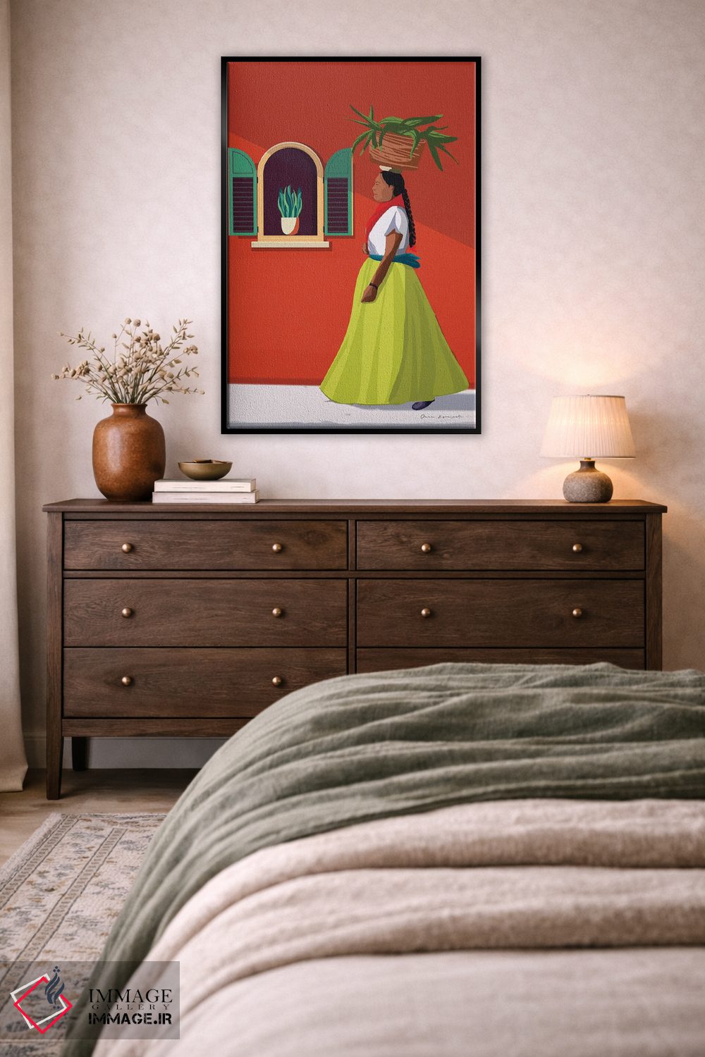 تابلو دکوراتیو زن در روز بازار اثر عمر اسکالانته - D4B