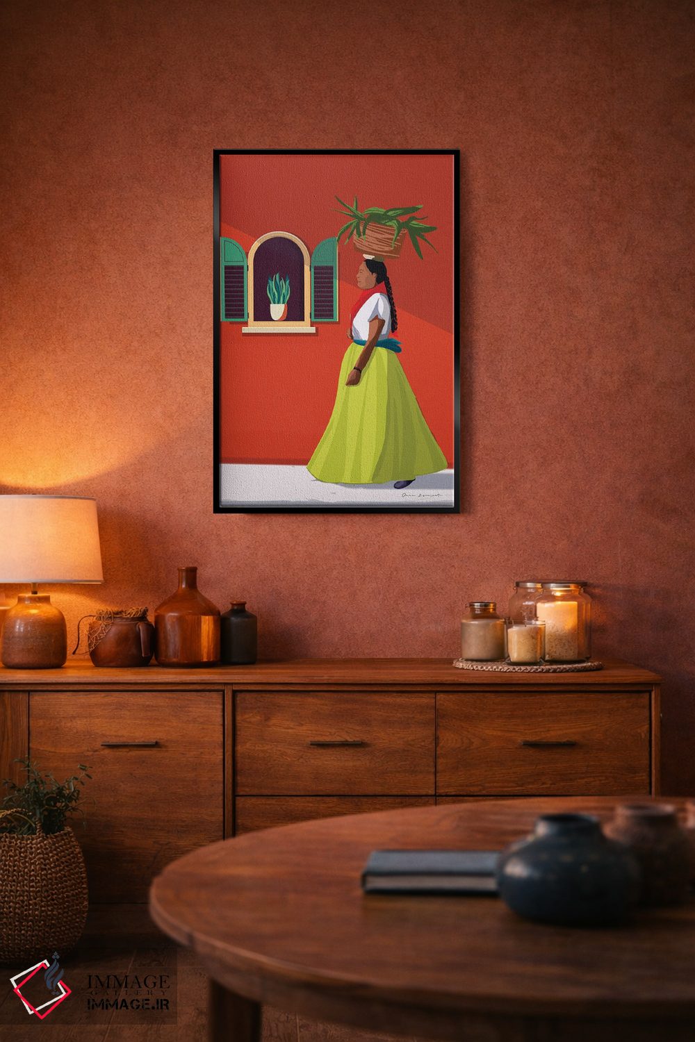 تابلو دکوراتیو زن در روز بازار اثر عمر اسکالانته - D5B