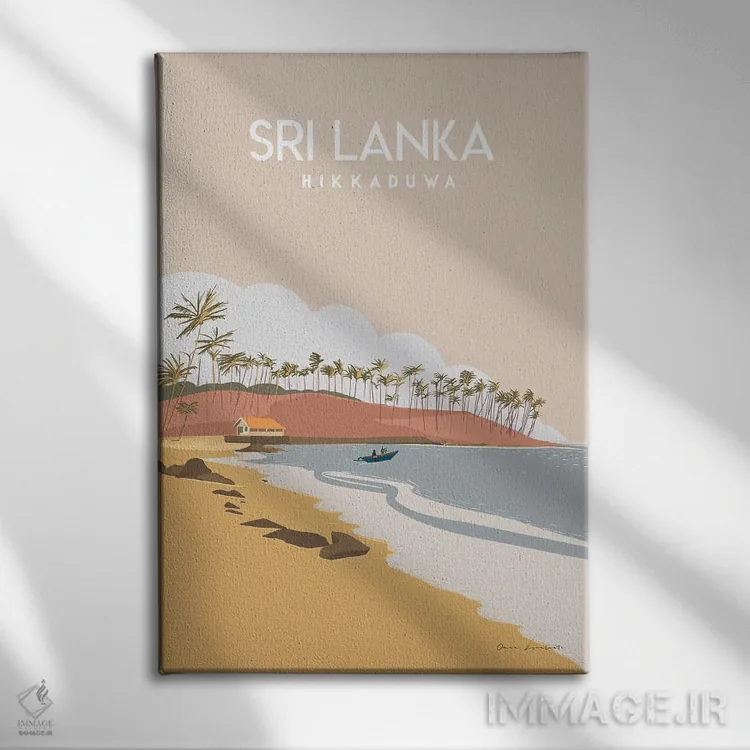 تابلو مینیمال سری لانکا اثر عمر اسکالانته - نمای روبهرو روی دیوار