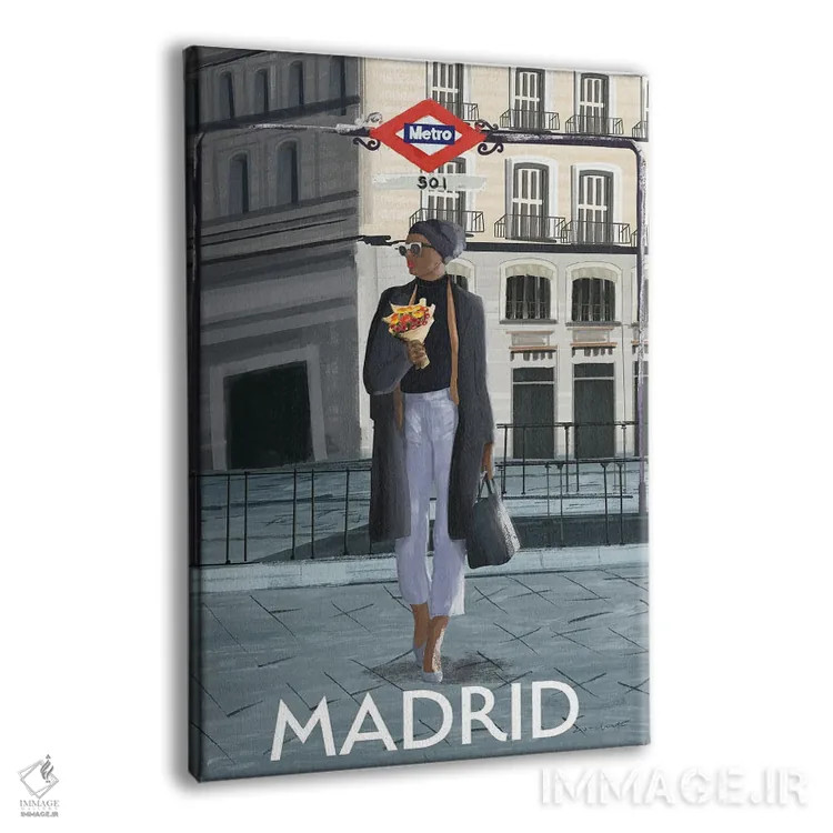 تابلو دکوراتیو دختر در مادرید اثر عمر اسکالانته - نمای پرسپکتیو محصول