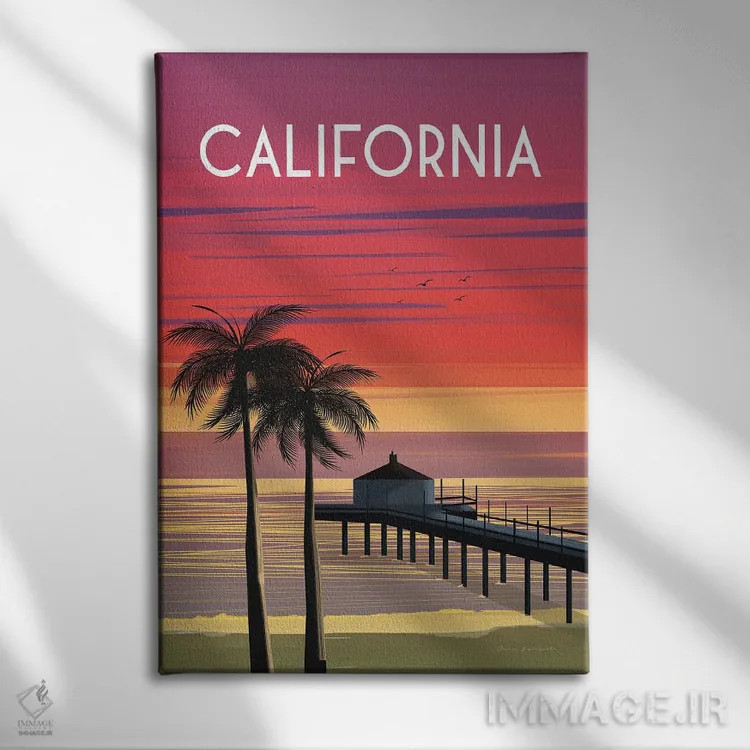 تابلو دکوراتیو کالیفرنیا اثر عمر اسکالانته - نمای روبهرو روی دیوار