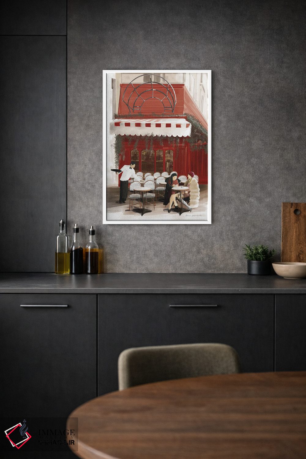 تابلو دکوراتیو کافه پاریسی اثر عمر اسکالانته - D1W