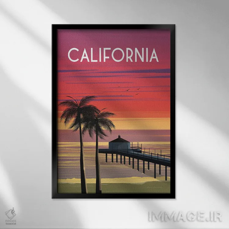 تابلو دکوراتیو کالیفرنیا اثر عمر اسکالانته - نمای قابدار مشکی