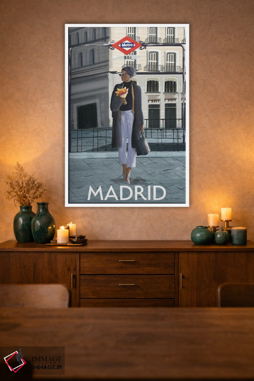 تابلو دکوراتیو دختر در مادرید اثر عمر اسکالانته - D1W