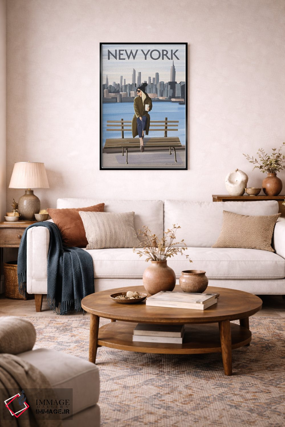 تابلو دکوراتیو دختر در نیویورک II اثر عمر اسکالانته - D4B
