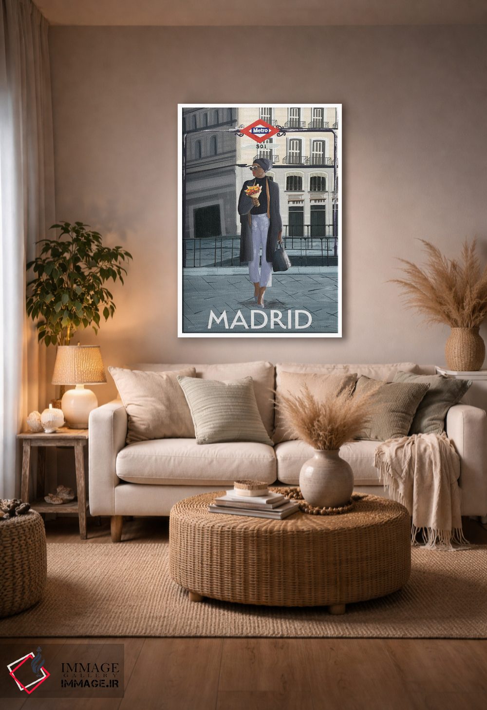 تابلو دکوراتیو دختر در مادرید اثر عمر اسکالانته - D2W