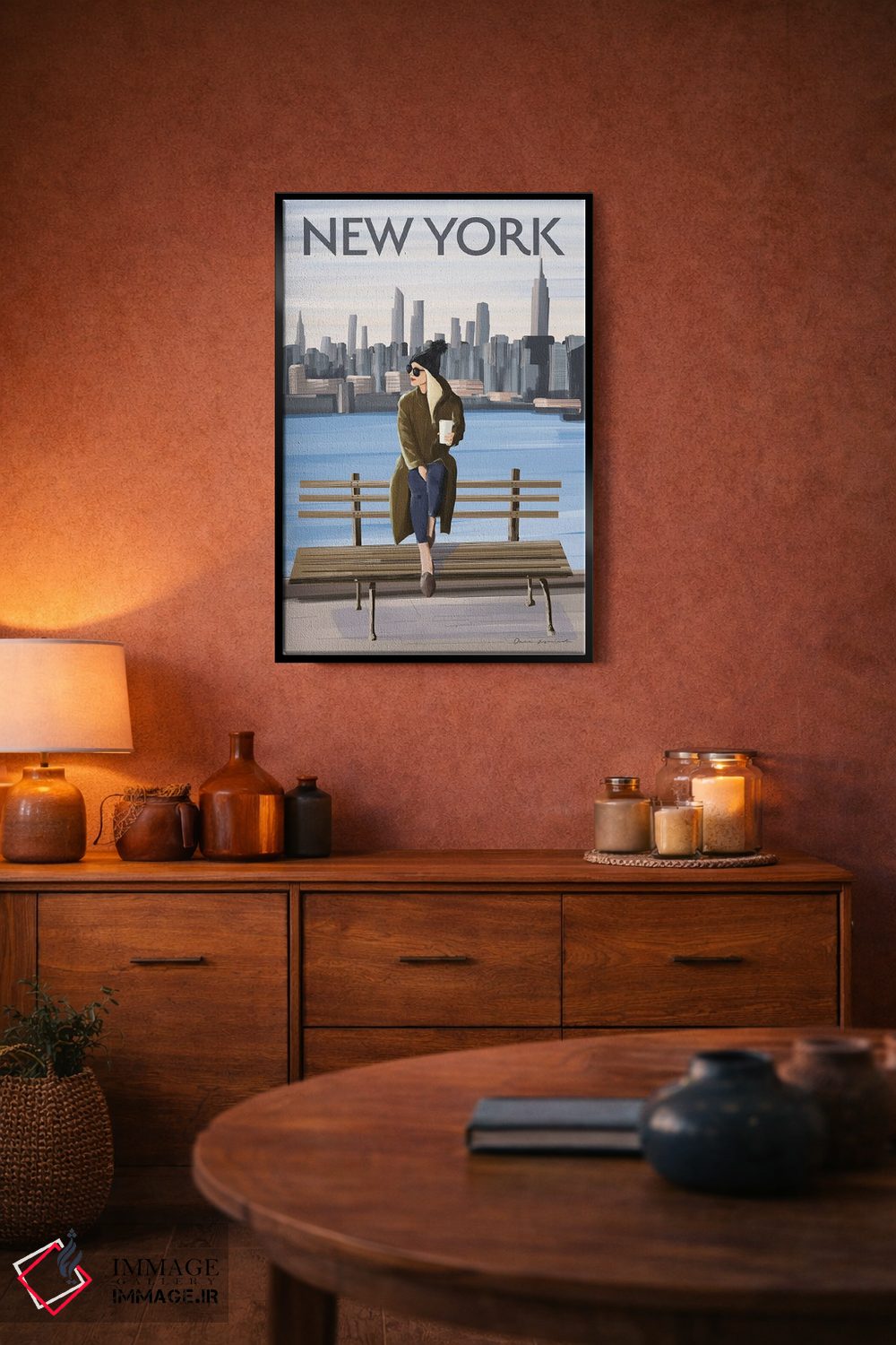 تابلو دکوراتیو دختر در نیویورک II اثر عمر اسکالانته - D6B
