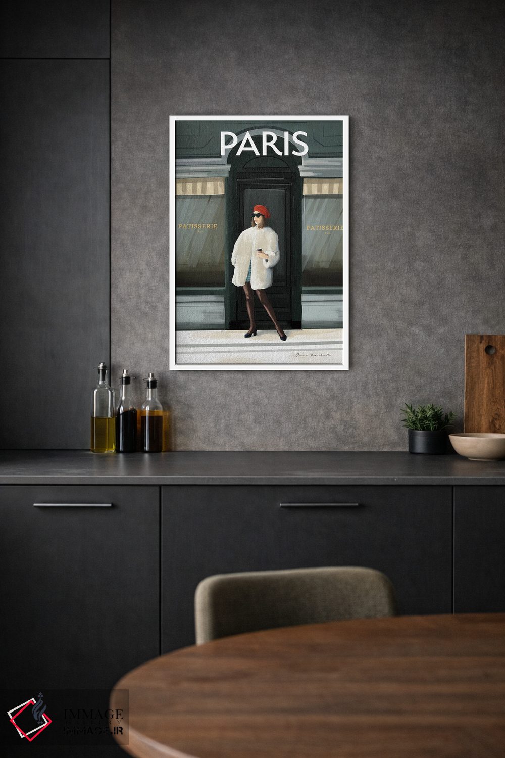 تابلو دکوراتیو دختر در پاریس II اثر عمر اسکالانته - D1W