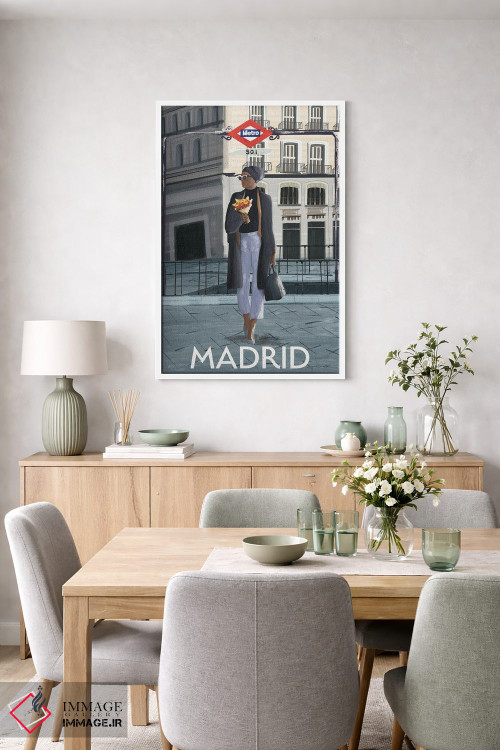 تابلو دکوراتیو دختر در مادرید اثر عمر اسکالانته - D6W