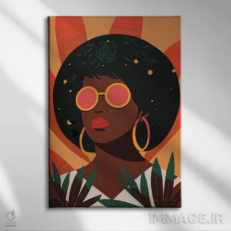 تابلو دکوراتیو زن بوهو II اثر عمر اسکالانته - نمای روبهرو روی دیوار