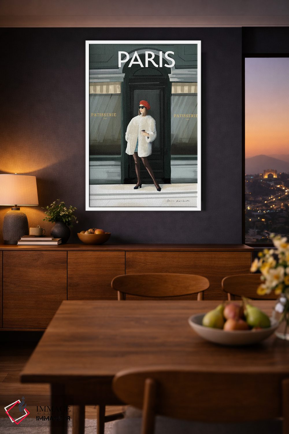 تابلو دکوراتیو دختر در پاریس II اثر عمر اسکالانته - D4W