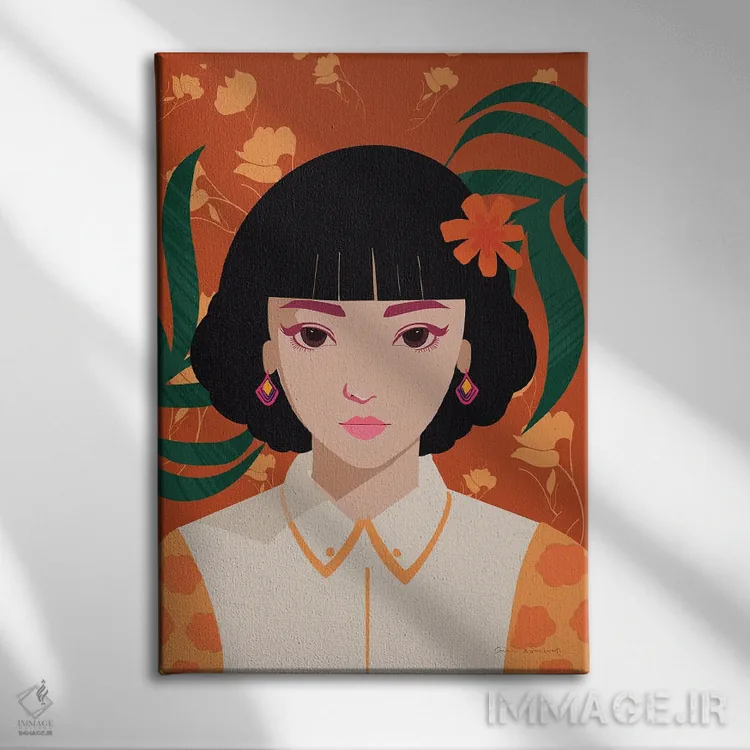 تابلو دکوراتیو زن بوهو I اثر عمر اسکالانته - نمای روبهرو روی دیوار