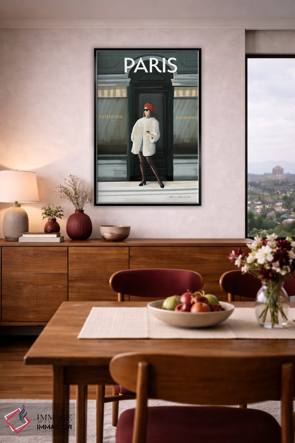 تابلو دکوراتیو دختر در پاریس II اثر عمر اسکالانته - D6B