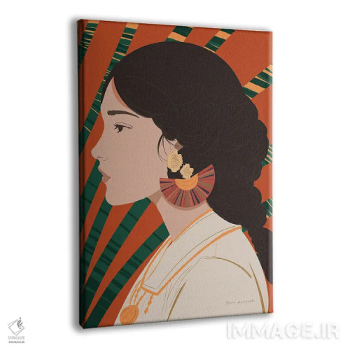 تابلو دکوراتیو زن بوهو IV اثر عمر اسکالانته - نمای پرسپکتیو محصول