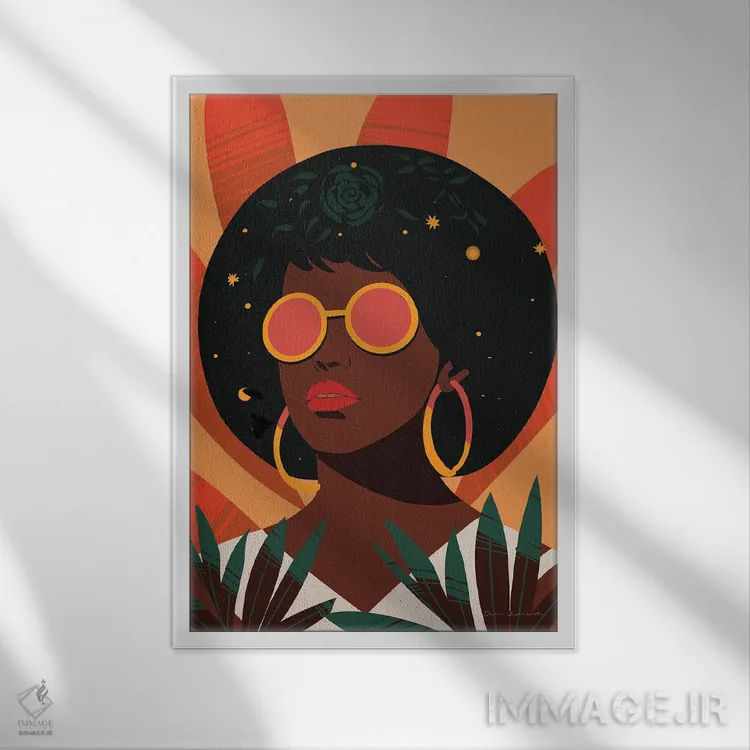 تابلو دکوراتیو زن بوهو II اثر عمر اسکالانته - نمای قابدار سفید