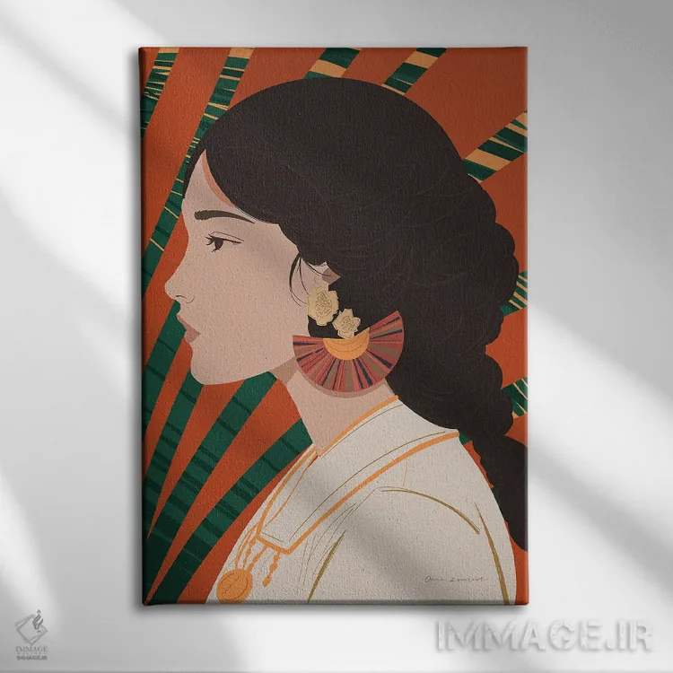 تابلو دکوراتیو زن بوهو IV اثر عمر اسکالانته - نمای روبهرو روی دیوار