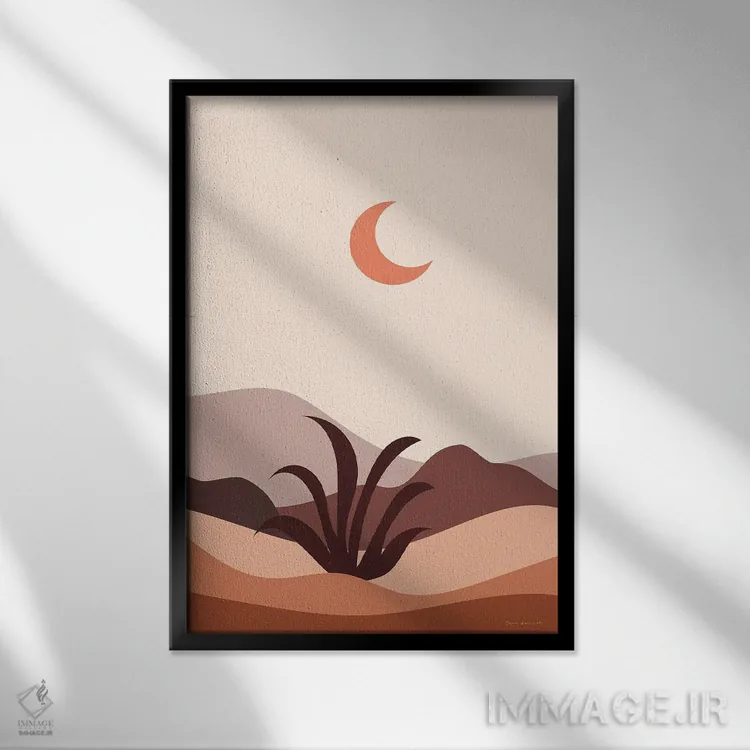 تابلو مینیمال بیابان بوهو II اثر عمر اسکالانته - نمای قابدار مشکی