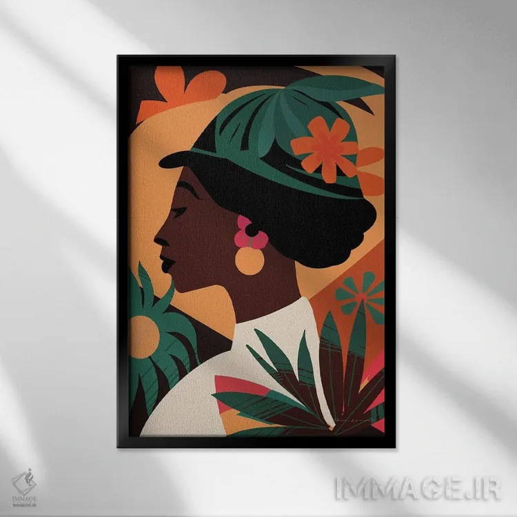 تابلو دکوراتیو زن بوهو III اثر عمر اسکالانته - نمای قابدار مشکی