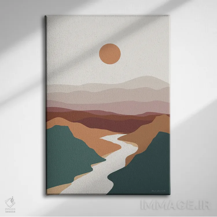تابلو مینیمال دره بوهو II اثر عمر اسکالانته - نمای روبهرو روی دیوار