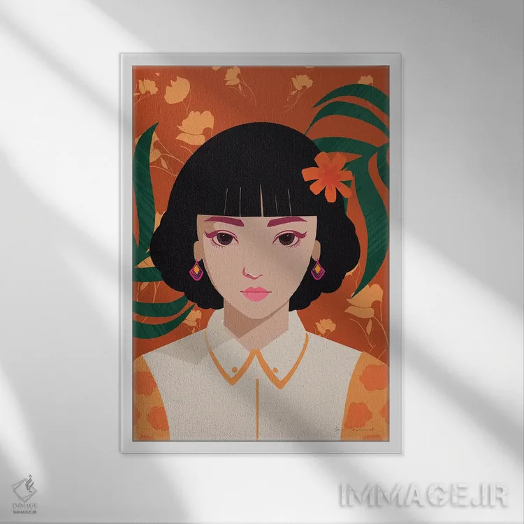 تابلو دکوراتیو زن بوهو I اثر عمر اسکالانته - نمای قابدار سفید